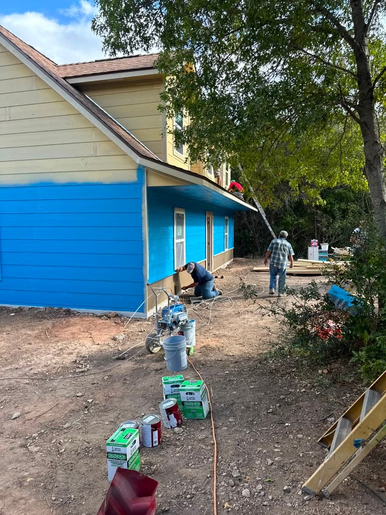 Crew on exterior job